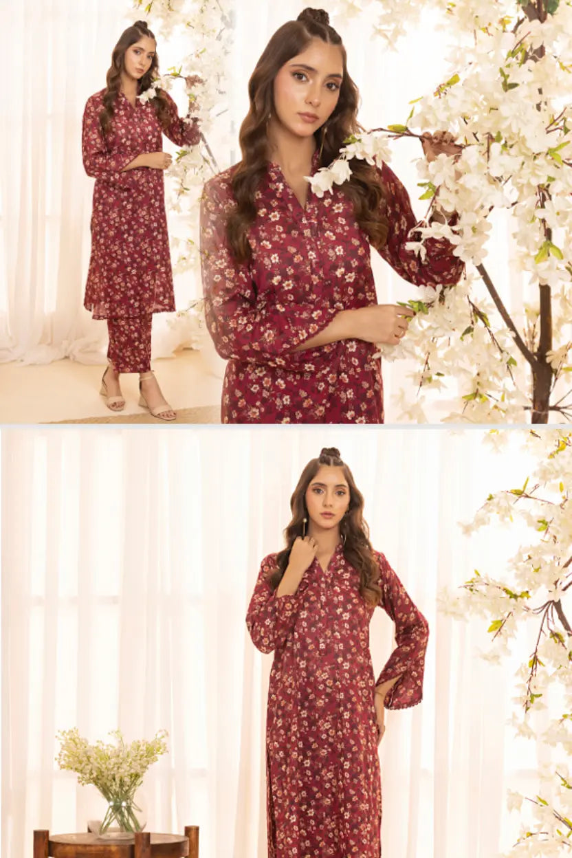 Identic Separates<br> (2 Pcs) Printed Lawn (Unstitched) Sethi Brothers